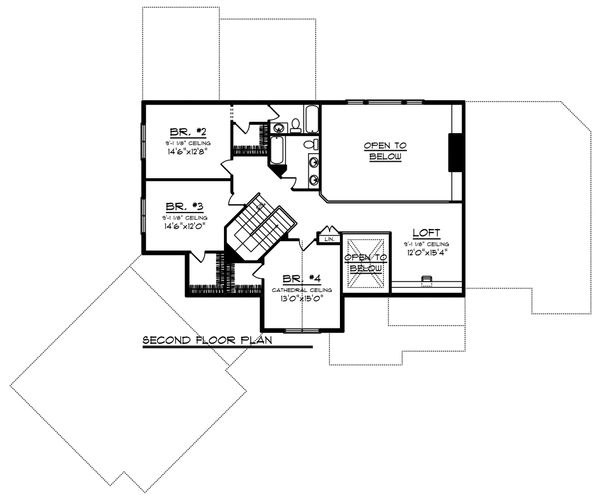Architectural House Design - Craftsman Floor Plan - Upper Floor Plan #70-1233