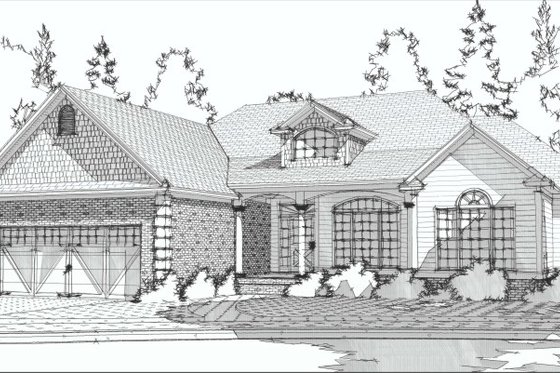 Exterior - Front Elevation for Traditional House Plan #63-191 - 3 bed, 2 bath