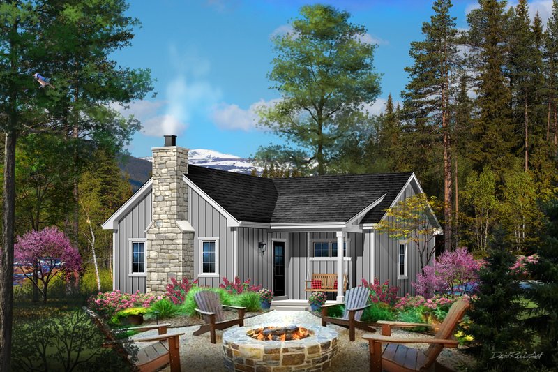 House Blueprint - Cottage Exterior - Front Elevation Plan #22-638