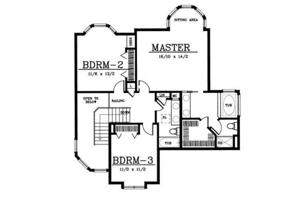 Country Floor Plan - Upper Floor Plan #97-207