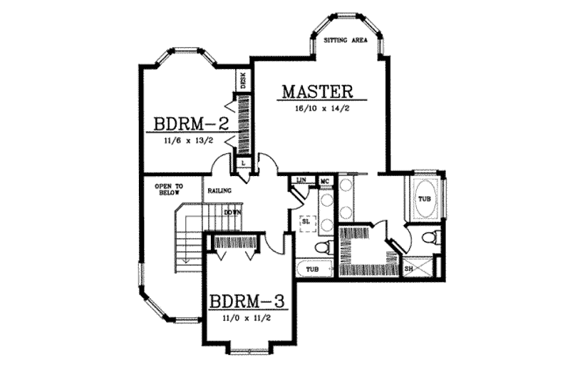 House Plan Design - Floor Plan - Upper Floor for Country House Plan #97-207 - 4 bed, 3 bath