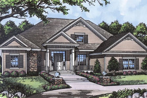 Exterior - Front Elevation for Cottage House Plan #417-217 - 4 bed, 3 bath
