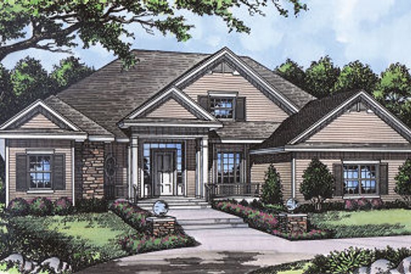 Cottage Style House Plan - 4 Beds 3 Baths 2224 Sq/Ft Plan #417-217