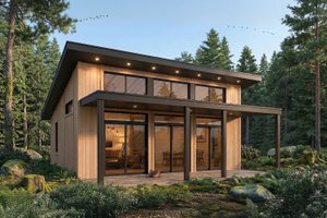 House Blueprint - Exterior - Front Elevation for Modern House Plan #23-2896 - 2 bed, 1 bath