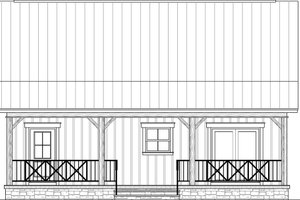 Exterior - Rear Elevation for Farmhouse House Plan #21-500 - 2 bed, 2 bath