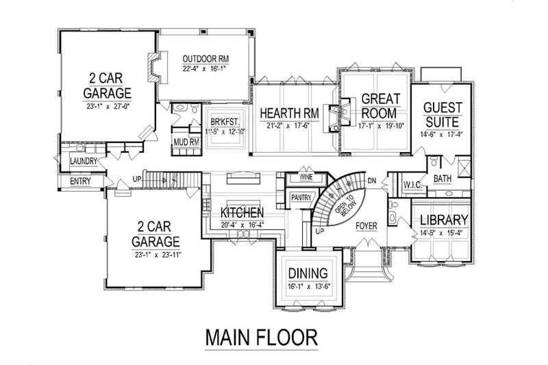 European Style House Plan - 5 Beds 6 Baths 8311 Sq/Ft Plan #458-23 ...