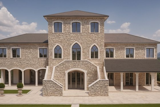 European Exterior - Front Elevation Plan #542-9