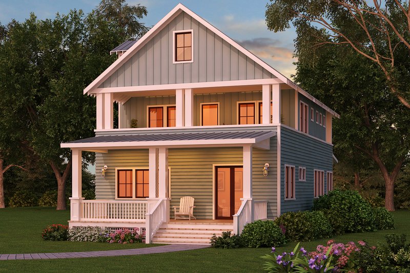 Dream House Plan - Exterior - Rear Elevation 1 for Craftsman House Plan #888-12 - 3 bed, 3 bath