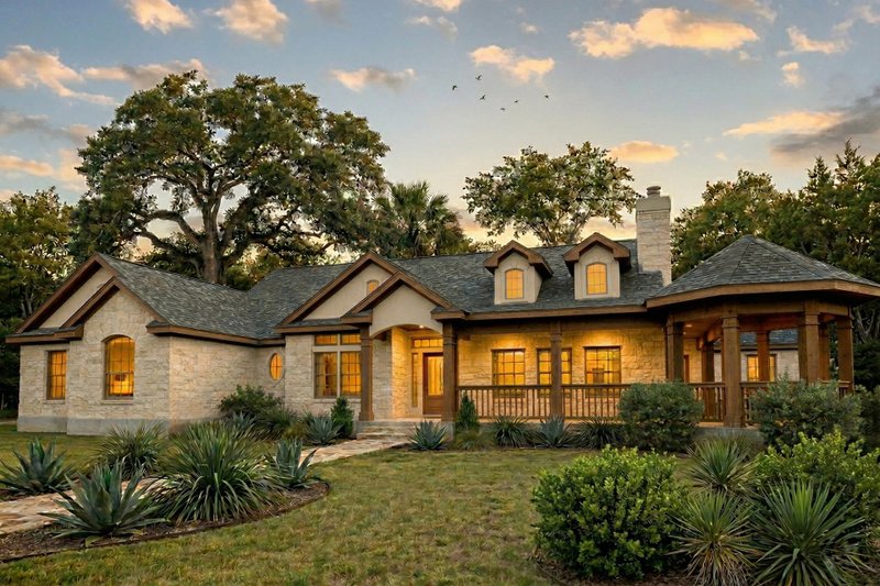 Country Style House Plan - 4 Beds 2.5 Baths 2184 Sq/Ft Plan #80-119 Exterior