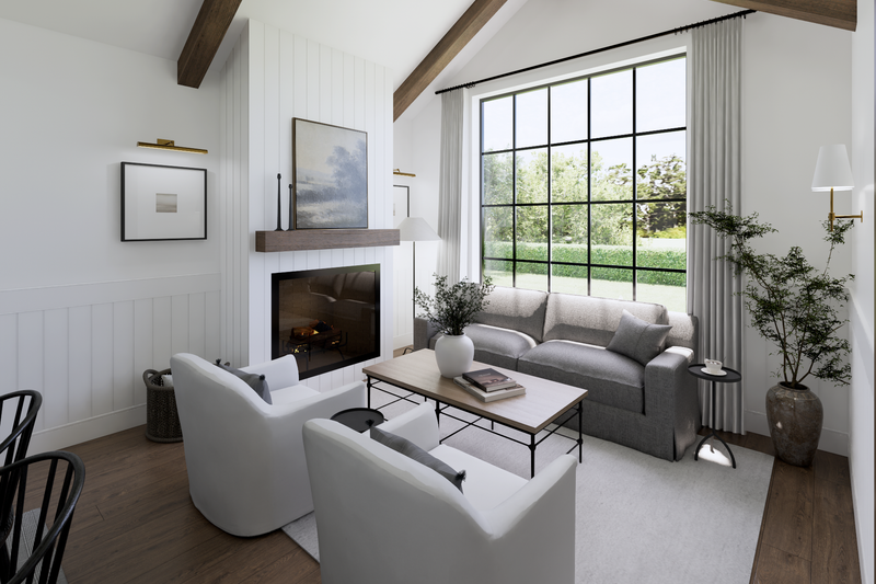 House Blueprint - Interior - Family Room 2 for Cottage House Plan #1114-58 - 2 bed, 2 bath