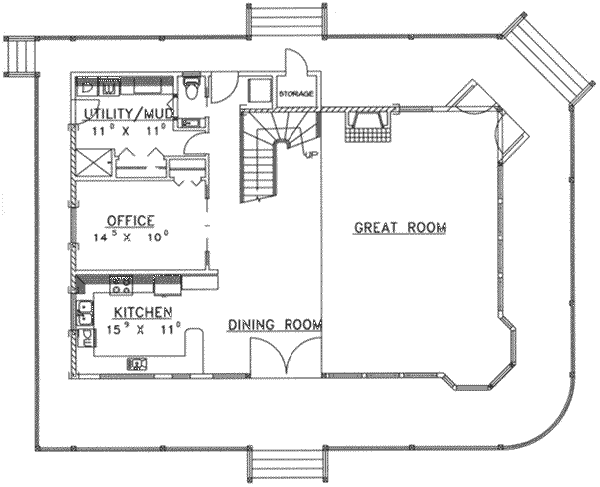 House Plan Design - Modern Floor Plan - Main Floor Plan #117-242