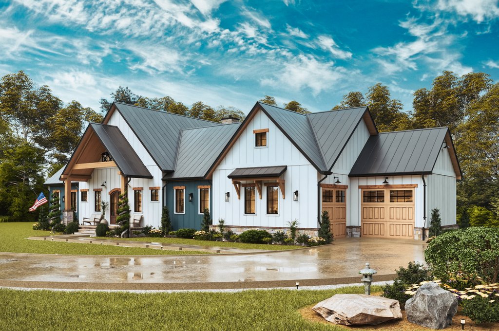 Exterior - Front Elevation 8 for Farmhouse House Plan #54-680 - 3 bed, 2 bath