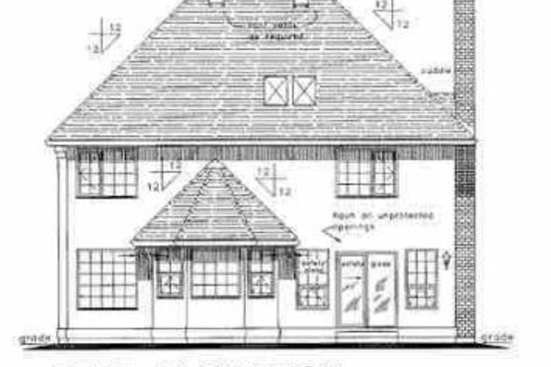 Dream House Plan - Exterior - Rear Elevation for European House Plan #18-204 - 4 bed, 2.5 bath