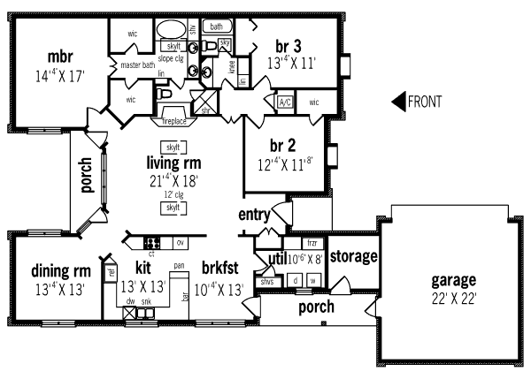 Traditional Floor Plan - Main Floor Plan #45-312