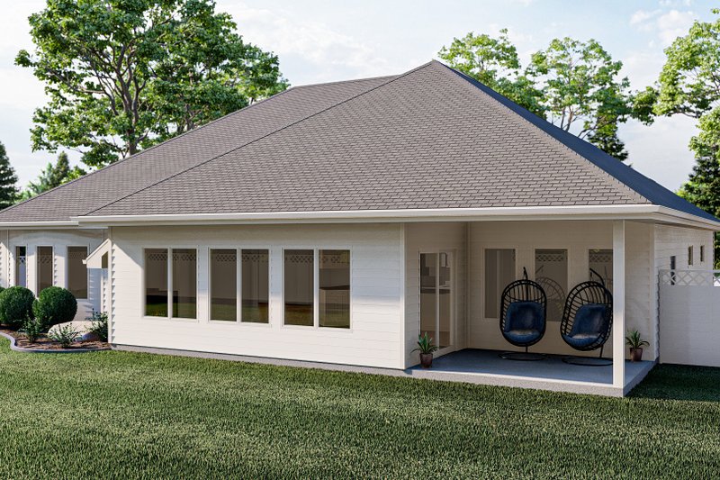 Architectural House Design - Exterior - Rear Elevation 1 for Traditional House Plan #455-121 - 3 bed, 2 bath