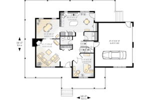 Floor Plan - Main Floor for Country House Plan #23-2061 - 3 bed, 2.5 bath