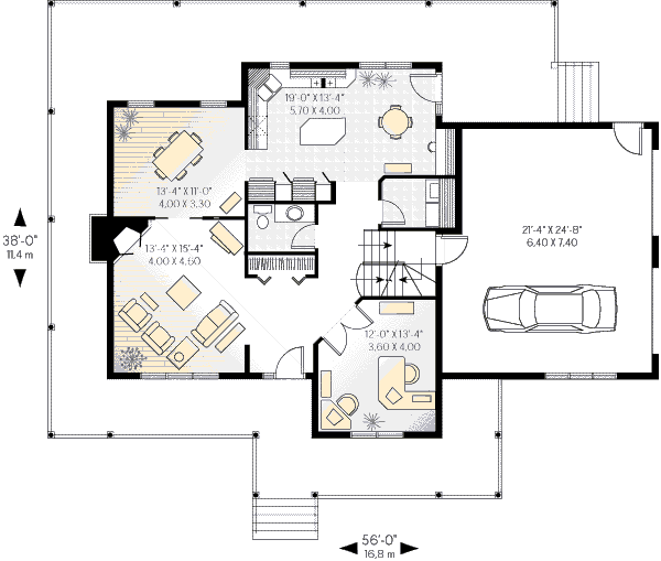 Dream House Plan - Country Floor Plan - Main Floor Plan #23-2061