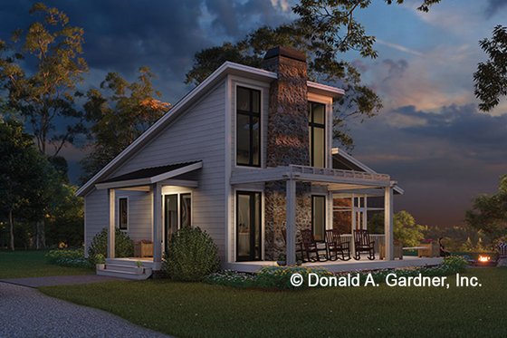 Exterior - Front Elevation 4 for Modern House Plan #929-1198 - 1 bed, 1 bath