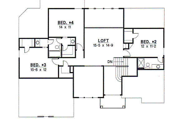 European Floor Plan - Upper Floor Plan #67-233