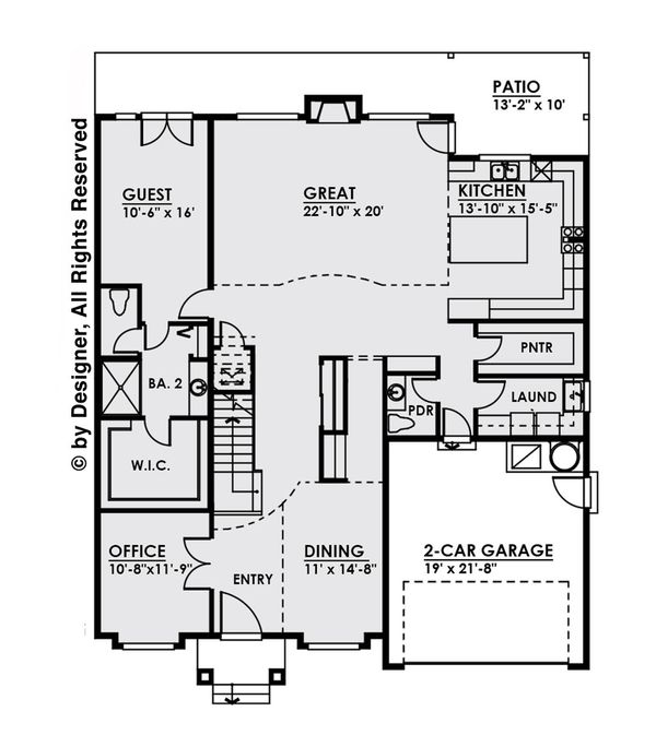 House Plan Design - Contemporary Floor Plan - Main Floor Plan #1066-12