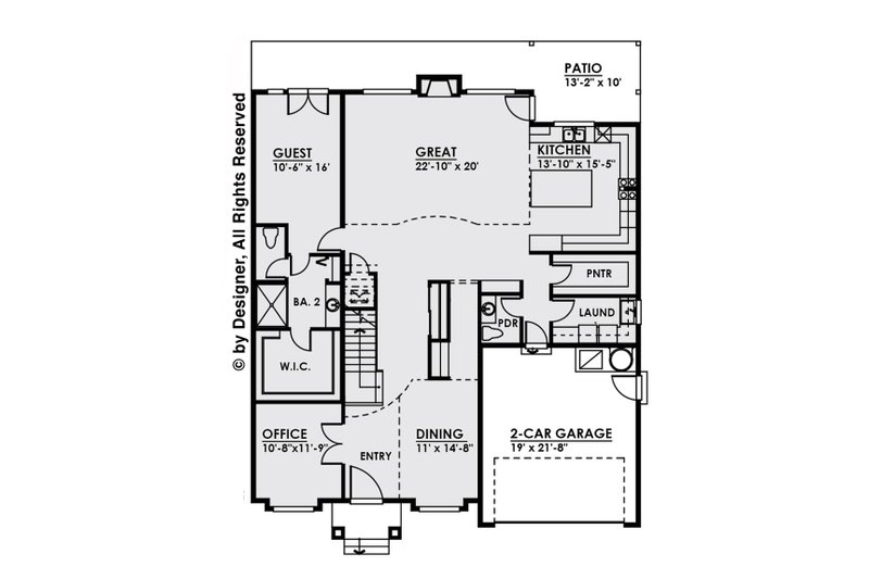 House Plan Design - Floor Plan - Main Floor for Contemporary House Plan #1066-12 - 4 bed, 4.5 bath
