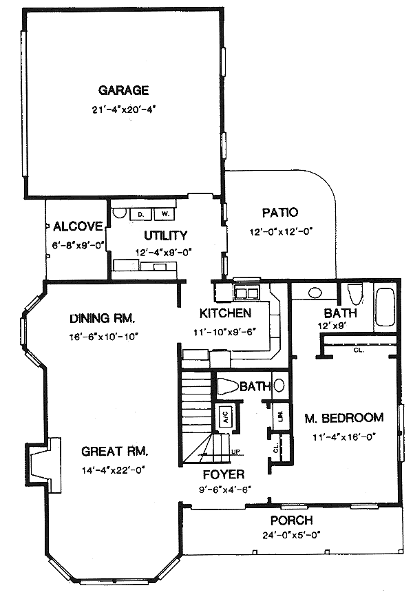 Country Floor Plan - Main Floor Plan #14-215