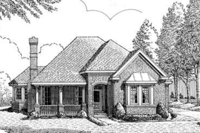 European Style House Plan - 3 Beds 2 Baths 1496 Sq/Ft Plan #410-170