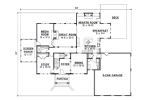 Floor Plan - Main Floor for Mediterranean House Plan #67-602 - 5 bed, 4 bath