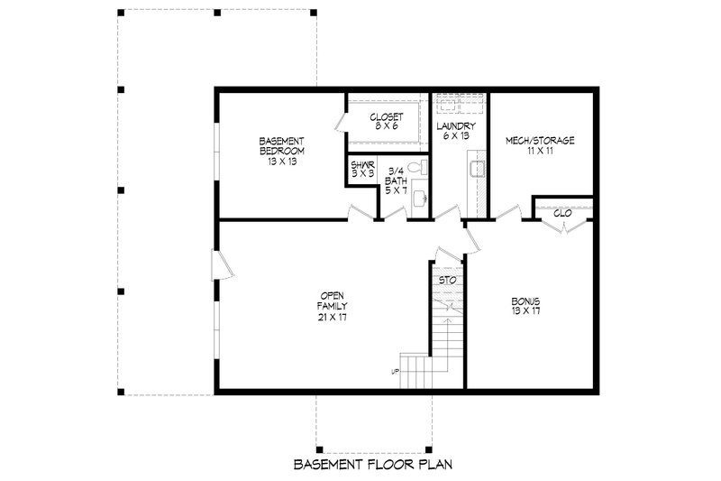 Architectural House Design - Floor Plan - Lower Floor for Southern House Plan #932-863 - 3 bed, 3.5 bath
