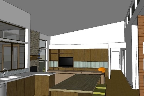 Interior - Family Room 2 for Modern House Plan #519-2 - 3 bed, 2 bath