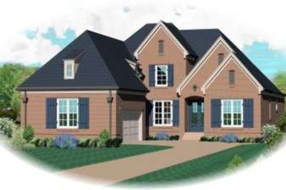 Exterior - Front Elevation for European House Plan #81-1588 - 3 bed, 3.5 bath