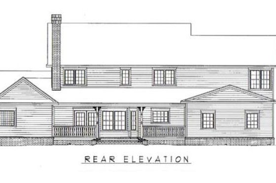 Exterior - Rear Elevation for Country House Plan #11-226 - 4 bed, 2.5 bath