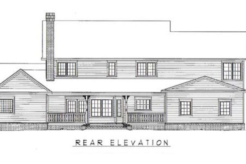House Plan Design - Exterior - Rear Elevation for Country House Plan #11-226 - 4 bed, 2.5 bath