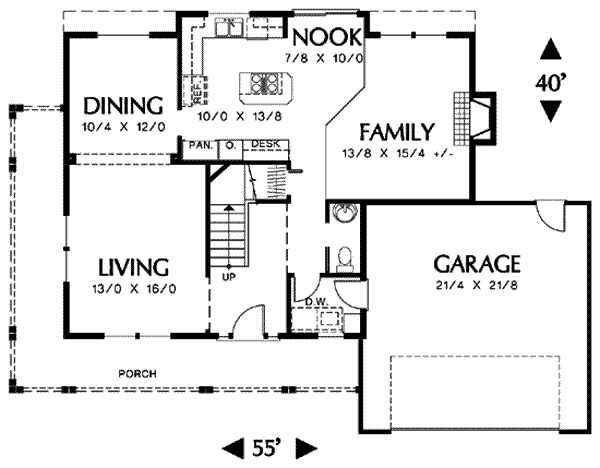 Farmhouse Floor Plan - Main Floor Plan #48-205