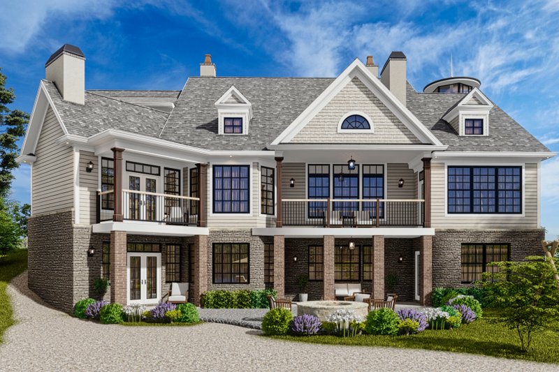 House Blueprint - Exterior - Rear Elevation 3 for Beach House Plan #54-597 - 4 bed, 3 bath