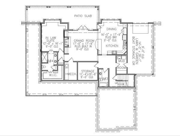 Farmhouse Floor Plan - Lower Floor Plan #54-394