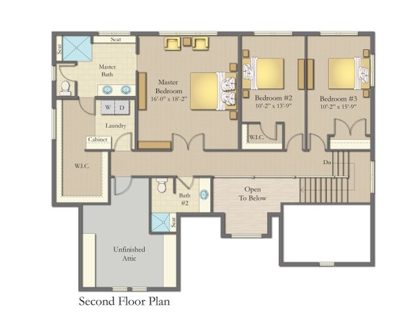 Farmhouse Floor Plan - Upper Floor Plan #1057-35