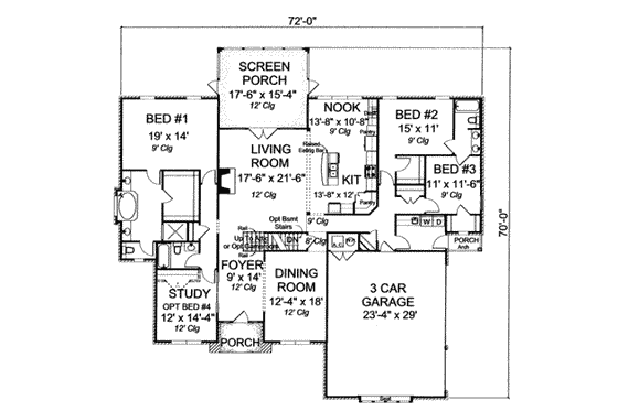 Floor Plan - Main Floor for Traditional House Plan #20-1826 - 3 bed, 3 bath