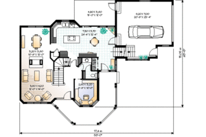 Floor Plan - Main Floor for Victorian House Plan #23-2016 - 3 bed, 2.5 bath