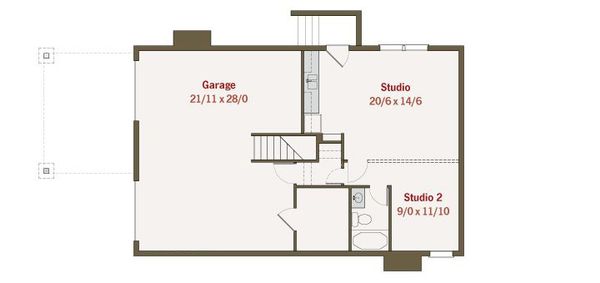 Craftsman Floor Plan - Lower Floor Plan #461-36