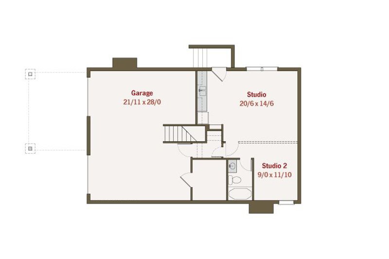 Architectural House Design - Floor Plan - Lower Floor for Craftsman House Plan #461-36 - 4 bed, 3 bath