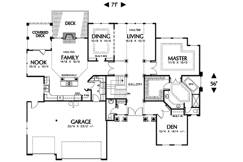 Home Plan - Floor Plan - Main Floor for Mediterranean House Plan #48-231 - 4 bed, 3.5 bath