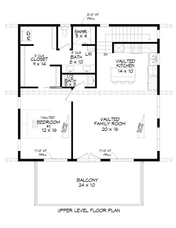 Contemporary Floor Plan - Upper Floor Plan #932-500