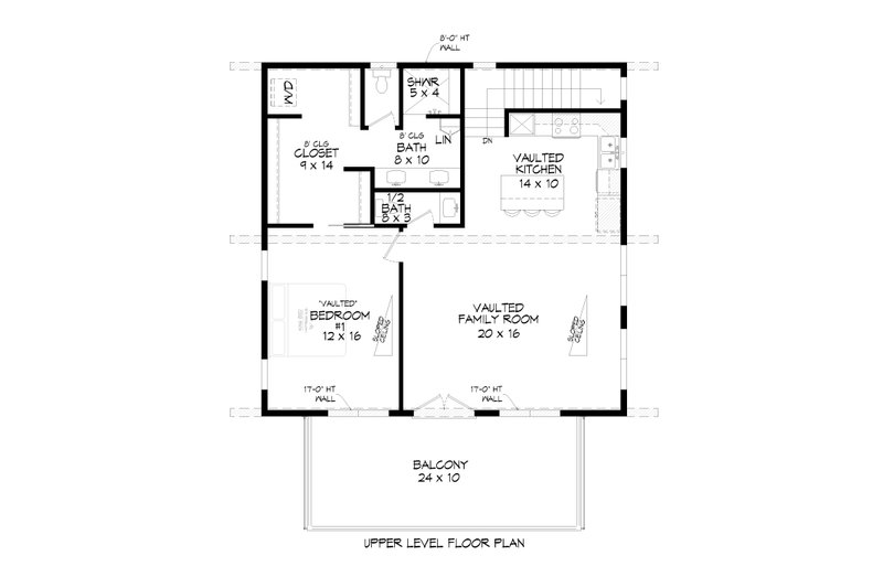 Home Plan - Floor Plan - Upper Floor for Contemporary House Plan #932-500 - 2 bed, 2.5 bath