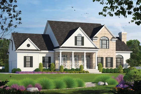 Exterior - Front Elevation 4 for Farmhouse House Plan #20-253 - 4 bed, 3.5 bath