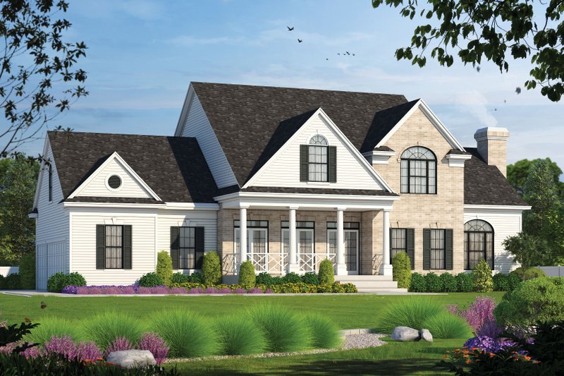 Dream House Plan - Exterior - Front Elevation 4 for Farmhouse House Plan #20-253 - 4 bed, 3.5 bath