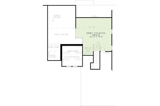 Floor Plan - Upper Floor for European House Plan #17-2924 - 3 bed, 2 bath