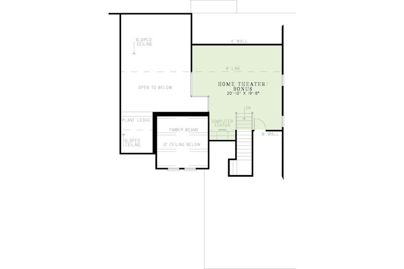 House Blueprint - Floor Plan - Upper Floor for European House Plan #17-2924 - 3 bed, 2 bath