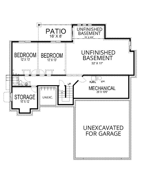 Home Plan - Floor Plan - Lower Floor for Craftsman House Plan #112-286 - 5 bed, 3.5 bath