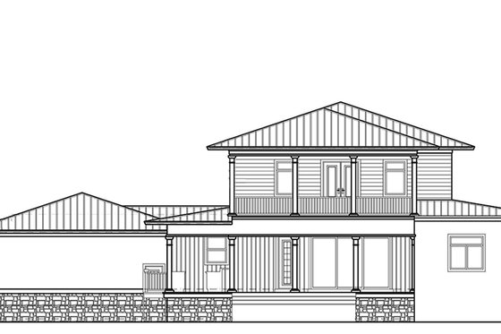 Exterior - Rear Elevation for Southern House Plan #938-93 - 3 bed, 4.5 bath